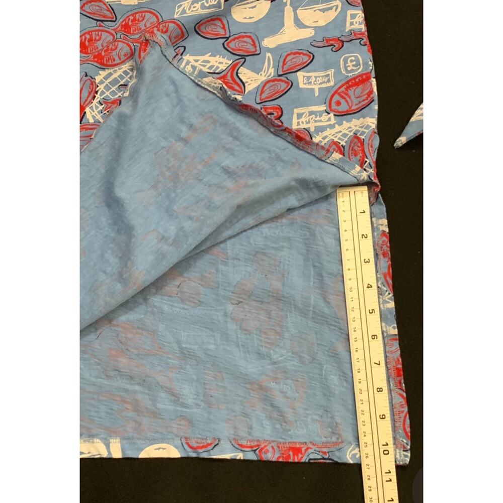 Talbots Womens Nantucket Slub Halter Midi Dress Large FISH MARKET Halter Shift - Picture 11 of 14